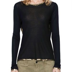 Zadig & Voltaire Willy Gold T-Shirt NWT Small